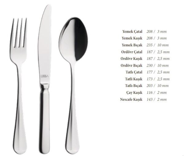Lugga Sima Yemek Kaşığı 12'li