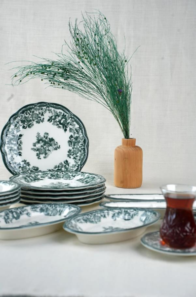 Porser Porselen Velour Green Fulya Kahvaltı Takımı 20 Parça