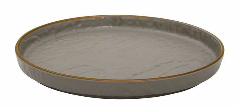 Globy Açık Büfe Melamin Yuvarlak Servis Kasesi , Teşhir Kase Gold 29x29x3 cm