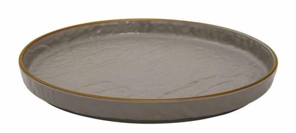 Globy Açık Büfe Melamin Yuvarlak Servis Kasesi , Teşhir Kase Gold 36x36x3,6 cm