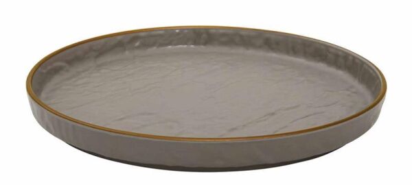 Globy Açık Büfe Melamin Yuvarlak Servis Kasesi , Teşhir Kase Gold 36x36x3,6 cm