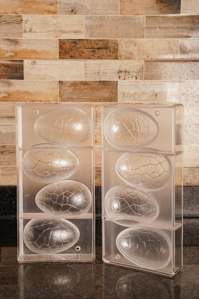 Globy Polikarbon 3D Büyük Paskalya Yumurtası Çikolata Kalıbı 4'lü