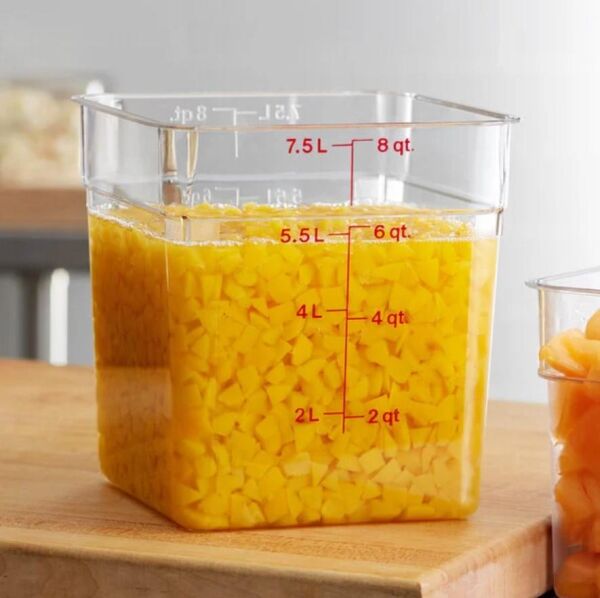 Cambro 8SFSCW135 Polikarbon Saklama Kabı Kare 7,6 Litre