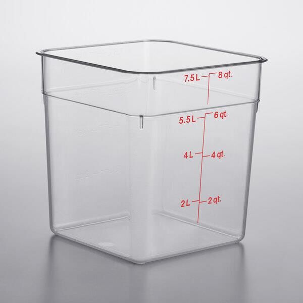 Cambro 8SFSCW135 Polikarbon Saklama Kabı Kare 7,6 Litre
