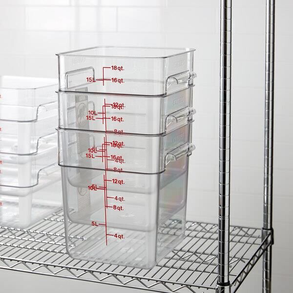 Cambro 18SFSCW135 Polikarbon Saklama Kabı Ölçekli Kare 17,2 Litre
