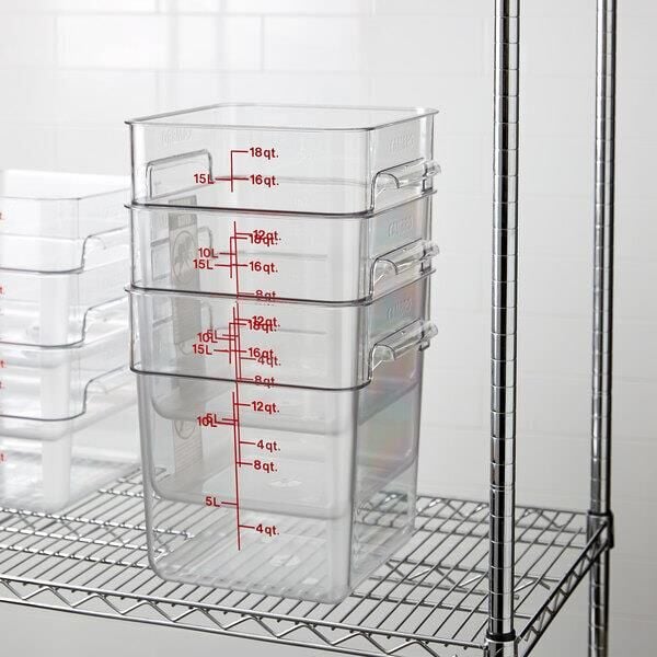 Cambro 18SFSCW135 Polikarbon Saklama Kabı Ölçekli Kare 17,2 Litre