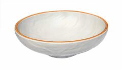 Globy Açık Büfe Melamin Yuvarlak Servis Kasesi , Teşhir Kase Orange 26x26x8 cm