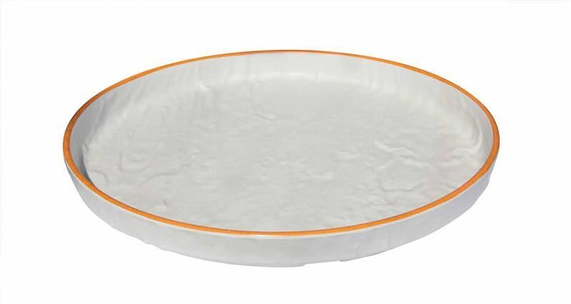 Globy Açık Büfe Melamin Yuvarlak Servis Kasesi , Teşhir Kase Orange 29x29x3 cm