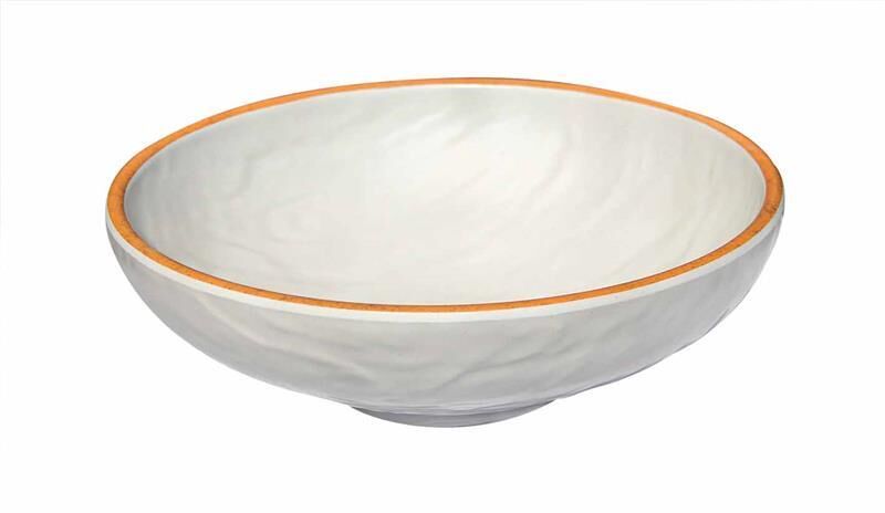Globy Açık Büfe Melamin Yuvarlak Servis Kasesi , Teşhir Kase Orange 29x29x9,2 cm