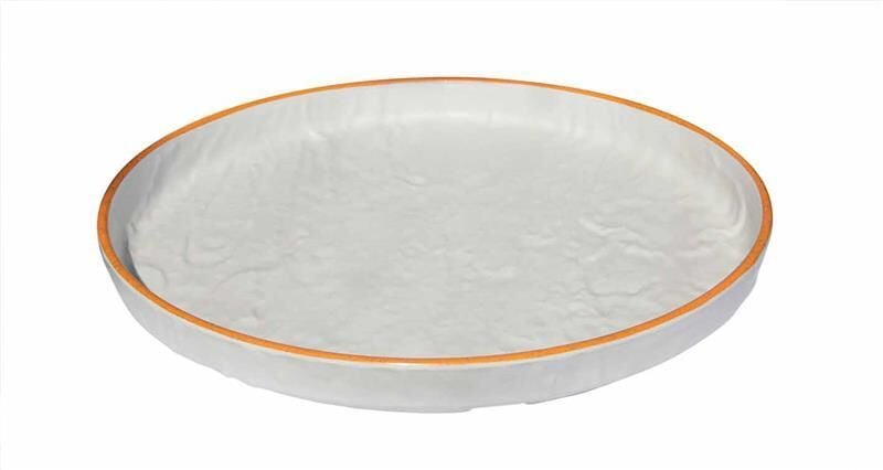 Globy Açık Büfe Melamin Yuvarlak Servis Kasesi , Teşhir Kase Orange 36x36x3,6 cm