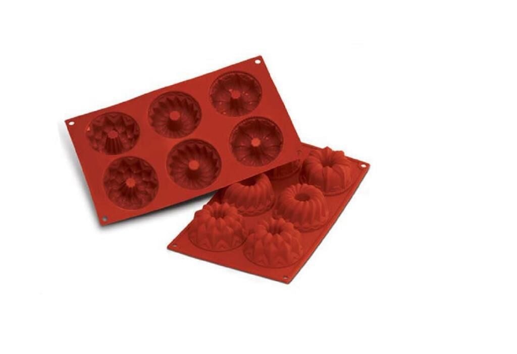 Globy Silikon Fantazi 3 Farklı Desenli Kek Kalıbı,Muffin Kalıbı 6lı