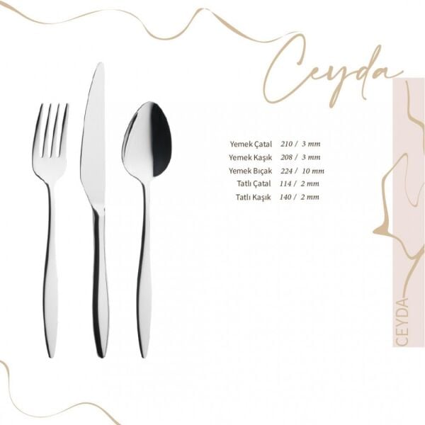 Lugga Ceyda Model Tatlı Kaşığı 12 Adet