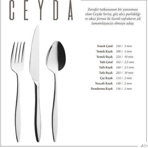 Lugga Ceyda Model Tatlı Kaşığı 12 Adet
