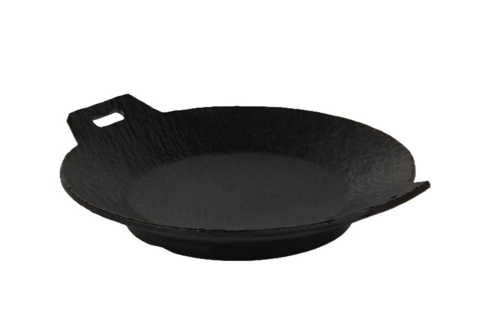 Globy Melamin Çift Kulplu Tava Görünümlü Sunum Tabak Siyah 23×19,9×4,2 cm