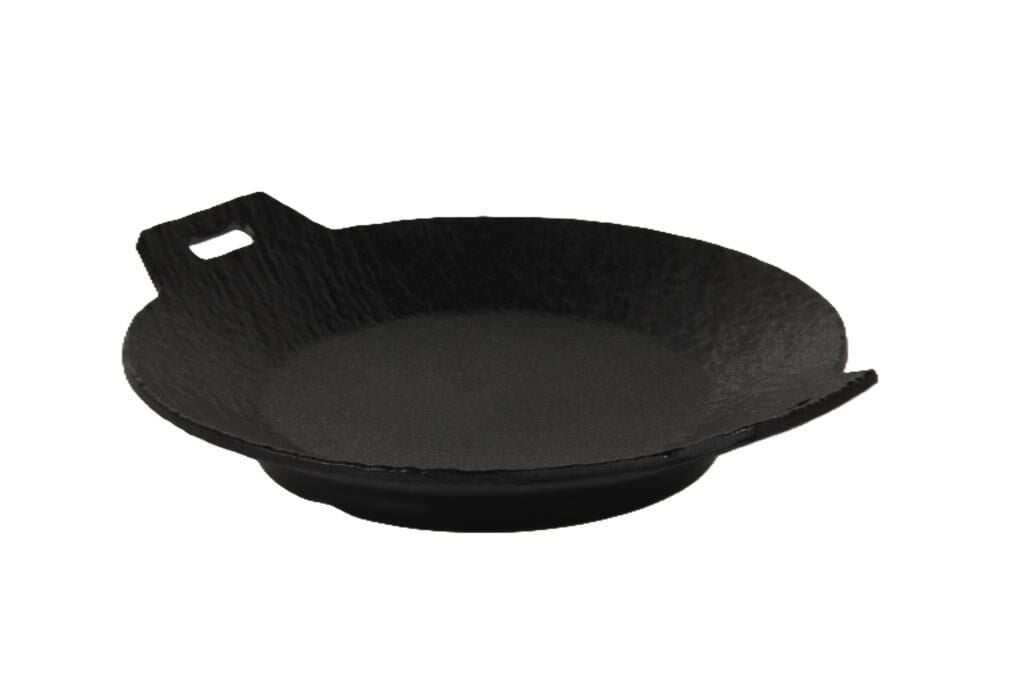 Globy Melamin Çift Kulplu Tava Görünümlü Sunum Tabak Siyah 23×19,9×4,2 cm