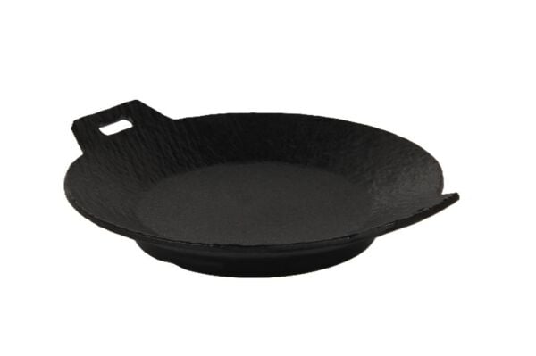Globy Melamin Çift Kulplu Tava Görünümlü Sunum Tabak Siyah 23×19,9×4,2 cm