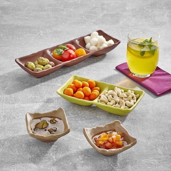 Külsan Thermoset Ramekin, Sosluk Kase, 9x8.5 cm, 6 Adet, Kahverengi