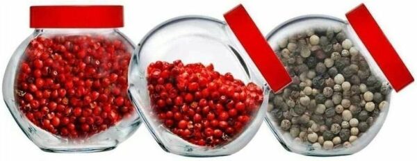 Paşabahçe 80386 Kırmızı Kapaklı Baharatlık 3'lü