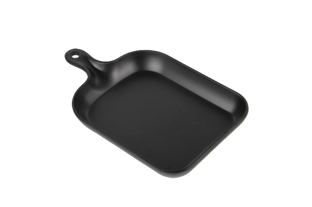 Globy Kulplu Sunum Tabak Siyah 30×20×4 cm