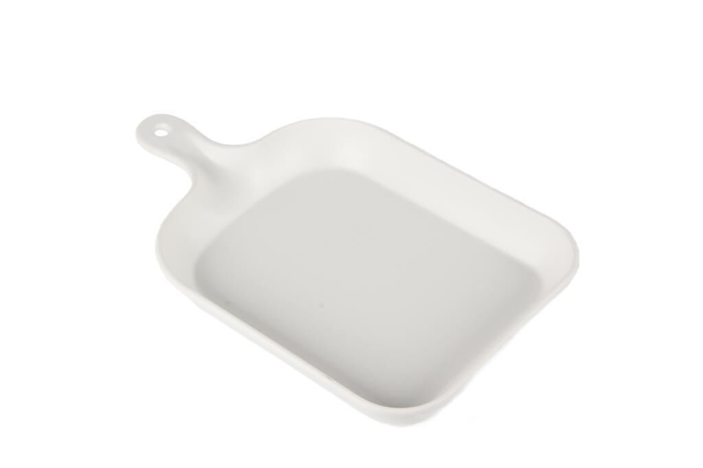 Globy Kulplu Sunum Tabak Beyaz 30×20×4 cm