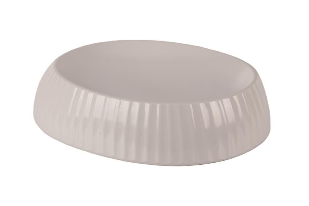 Globy Oval Sunum Tabak Beyaz 25,5×20×6 cm