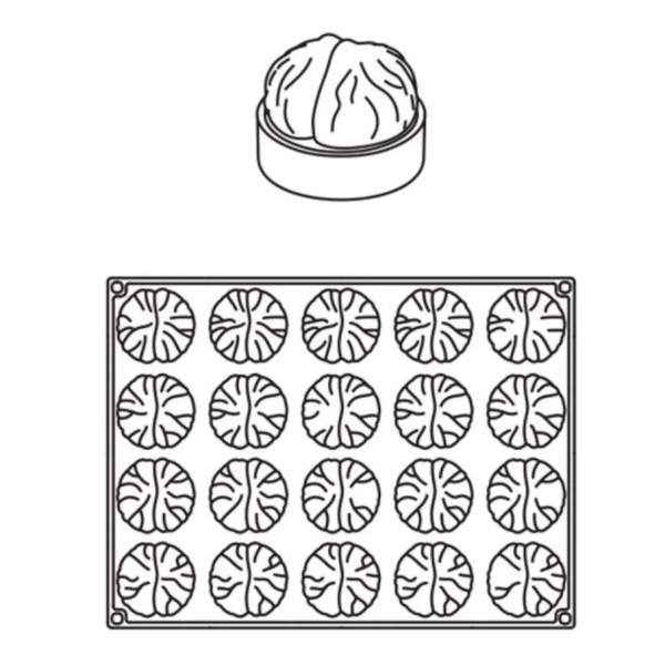 Pavoni Italia 3D Pavoflex Silikon Kalıp PX4358S NOISETTE Tart Kalıbı 400 × 300
