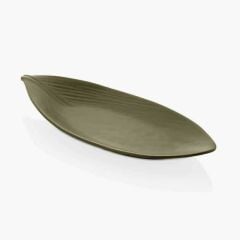 Külsan Terra Yaprak Teşhir Tabak, Sunum Tabak 36.5x15.5 cm, Haki