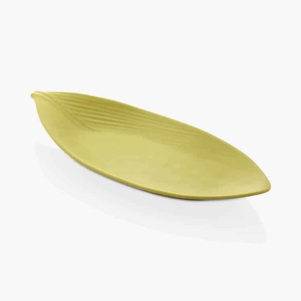 Külsan Terra Yaprak Teşhir Tabak, Sunum Tabak 36.5x15.5 cm, Fıstık Yeşili