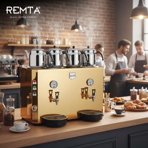 Remta DE13S 4 Demlikli Jumbo Çay Makinesi Şamandıralı 46 L