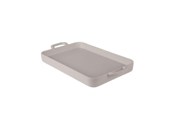 Globy Çift Kulplu Sunum Tabak Beyaz 30×20×4 cm