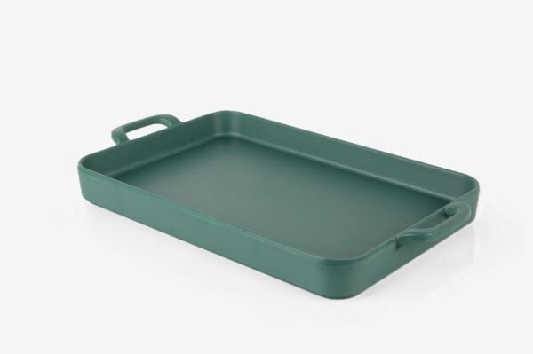 Globy Çift Kulplu Sunum Tabak Yeşil 30×20×4 cm