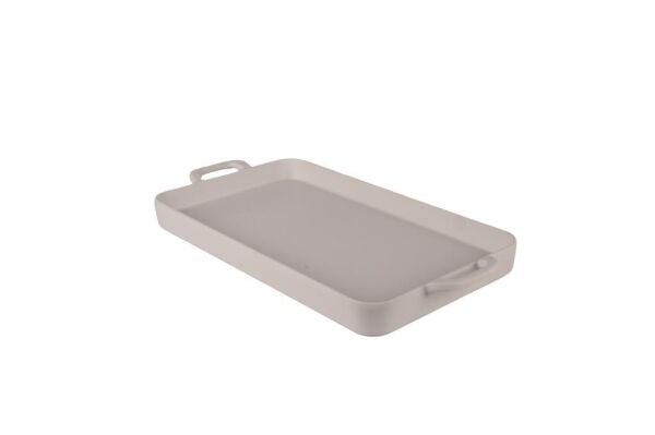 Globy Çift Kulplu Sunum Tabak Beyaz 35×20×4 cm