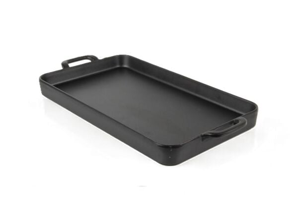 Globy Çift Kulplu Sunum Tabak Siyah 35×20×4 cm