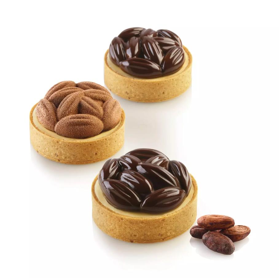 Silikomart Kakao Halkalı Tart Seti Ø70 Mm Silikon Kalıp