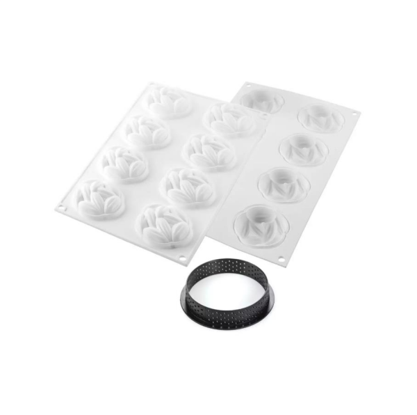 Silikomart Kakao Halkalı Tart Seti Ø70 Mm Silikon Kalıp