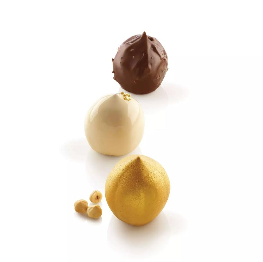 Silikomart Fındık 125 (Nocciola125) Silikon Kalıp + Plastik Destek