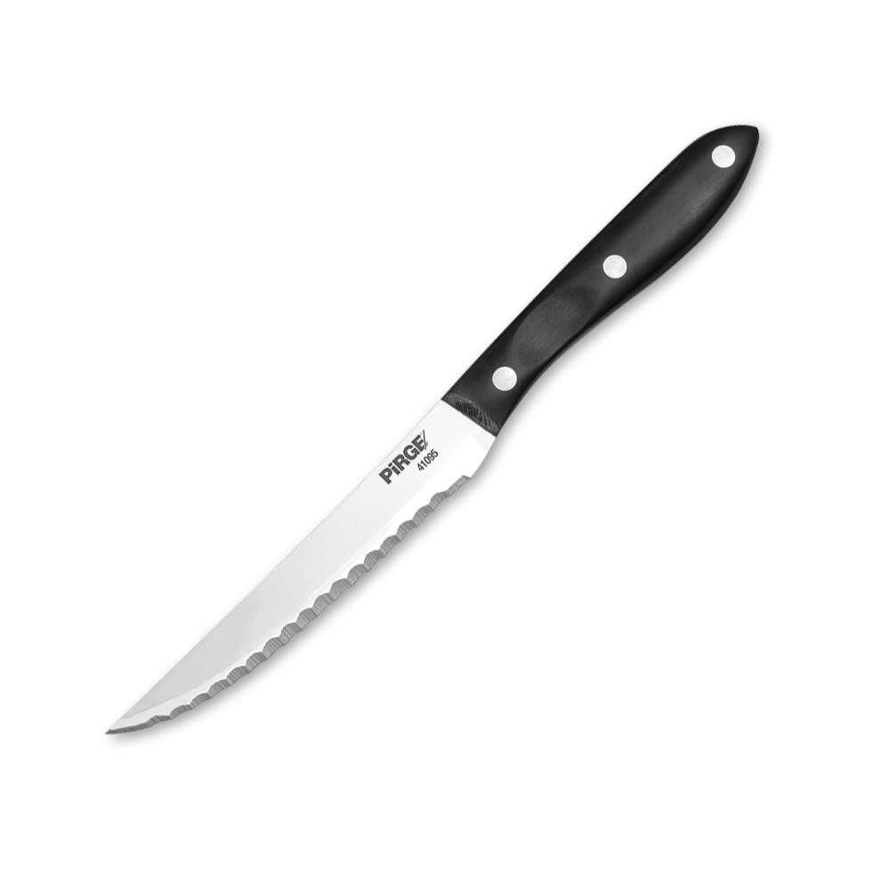 Pirge Steak / Biftek Bıçağı Plastik Sap 12 cm - 41095 Siyah
