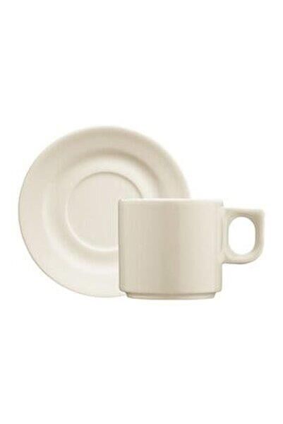 Kütahya Porselen Pera Otel Espresso & Kahve Fincan Takımı Krem 6'lı