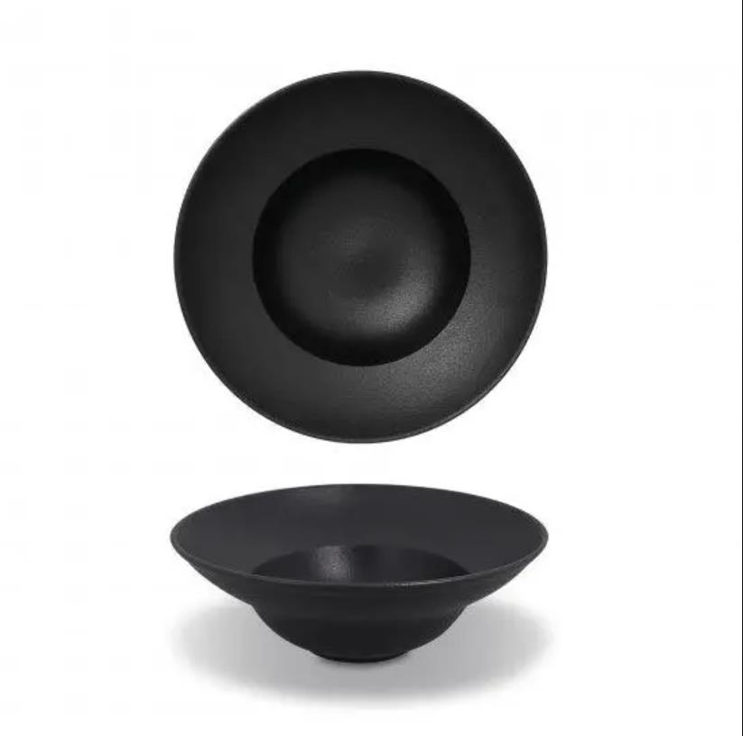Paşabahçe Porselen Neofusıon Çukur Tabak Siyah 23 cm 6'lı