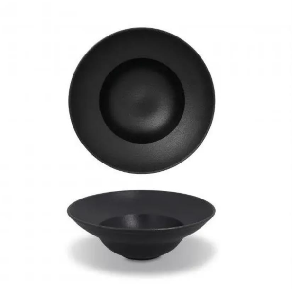 Paşabahçe Porselen Neofusıon Çukur Tabak Siyah 23 cm 6'lı