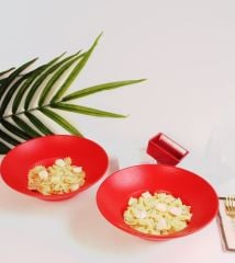 Paşabahçe Porselen Neofusıon Çukur Tabak Kırmızı 23 cm 6'lı