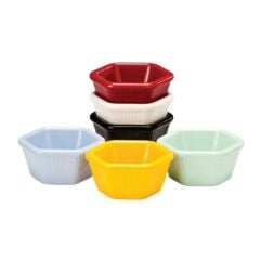 Zicco K-4006 Altıgen Mini Sosluk Reçellik, 7x3 cm, Beyaz