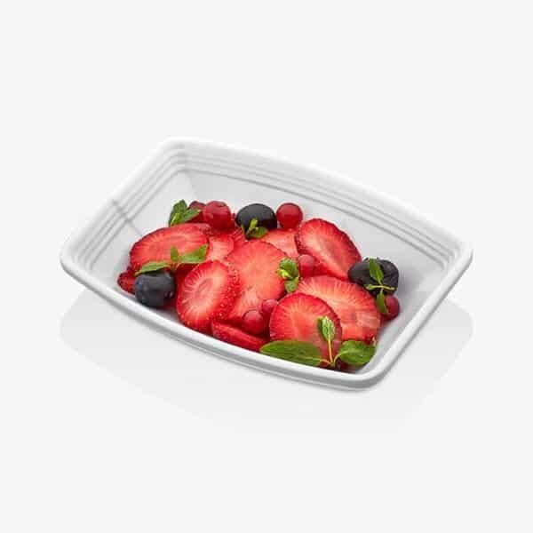 Külsan Thermoset Nora Kare Kayık Tabak, 12x8.5 cm, 6 Adet, Beyaz