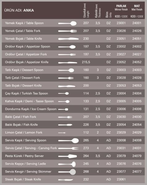 Aryıldız Anka Tatlı Çatalı 12’li
