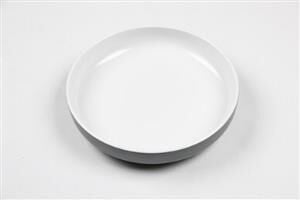 Globy Açık Büfe Yuvarlak Servis Sunum Tabağı Grey-White 24x24x4,8 cm