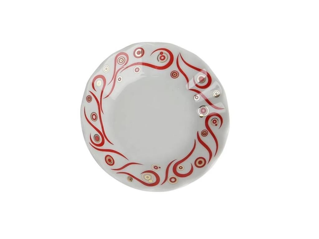 Porland Kırmızı Yakamoz Çay Tabağı 11cm 6'lı -127912