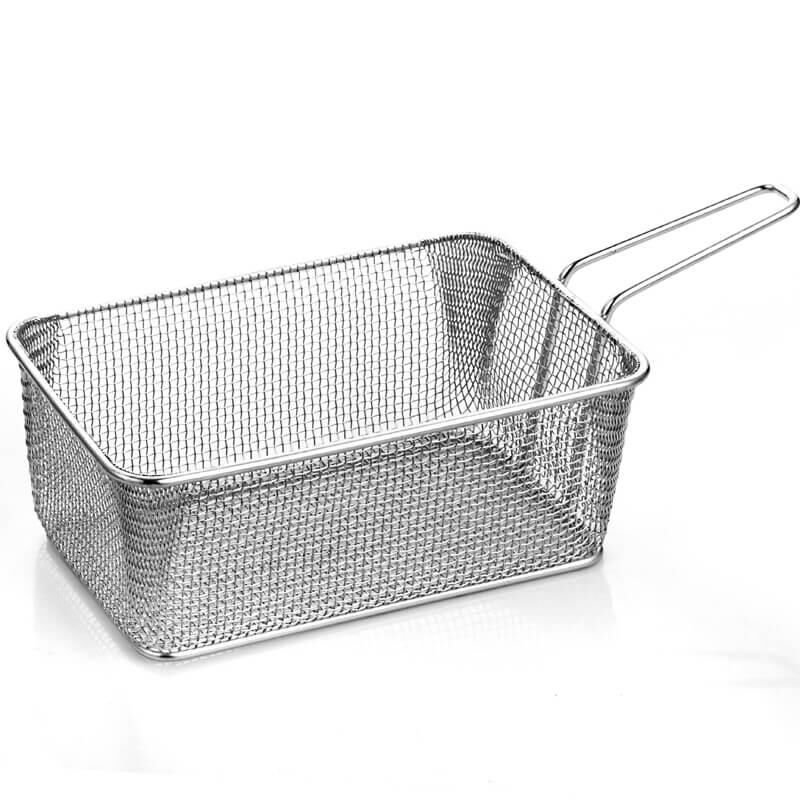 Altınbaşak Paslanmaz Dikdörtgen Fritöz Sepeti - Sunum Sepeti 12x20x8 cm