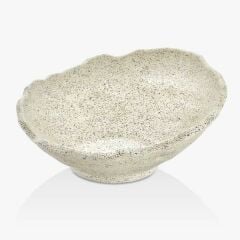 Külsan Thermoset Granit Efektli Eğimli Kase,Teşhir Kase 28.2x27.5 cm,Beyaz
