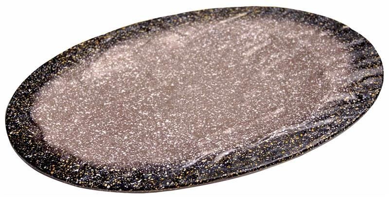 Globy Açık Büfe Granit Oval Tabak 43x21x2,2 cm