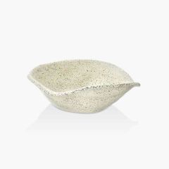 Külsan Thermoset Granit Efektli Poti Kase,Teşhir Kase 20x17 cm,Beyaz